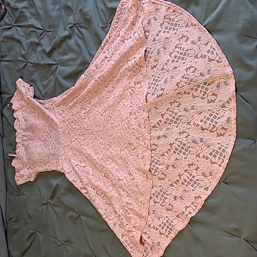 Pink lace city studios dress